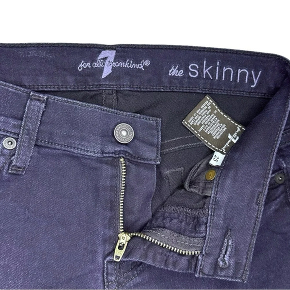 7 For All Mankind Women’s The Skinny Low-rise Jean Size 25 - Picture 6 of 11